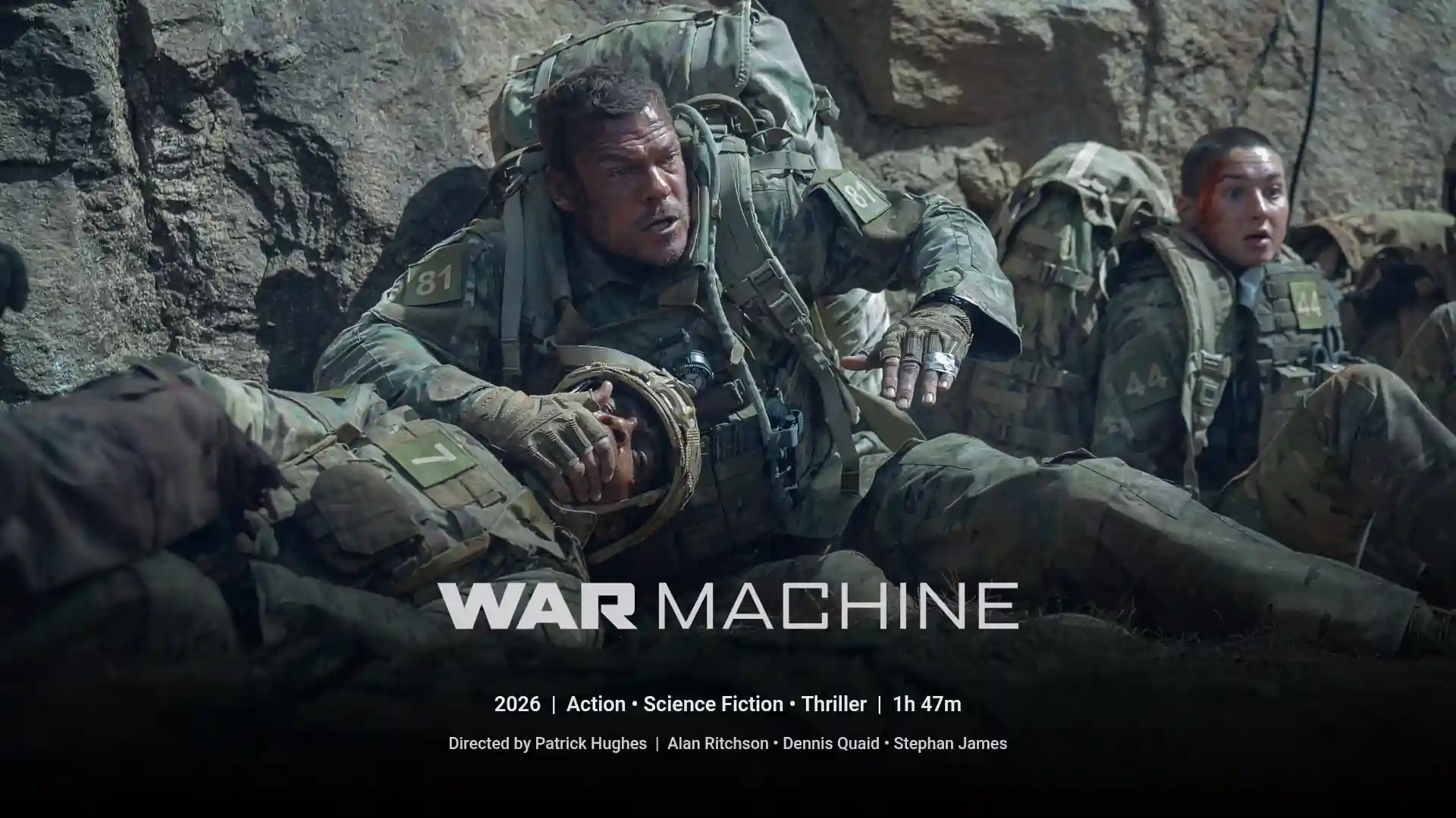 Alan Ritchson as 81 in War Machine 2026 Netflix military action scene
